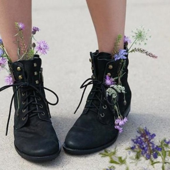 NEW Sam Edelman Mackay Leather Combat Boots Sz 6.5 - Picture 1 of 6